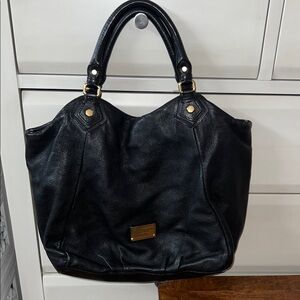 Marc Jacobs Black Tote with Gold Accents